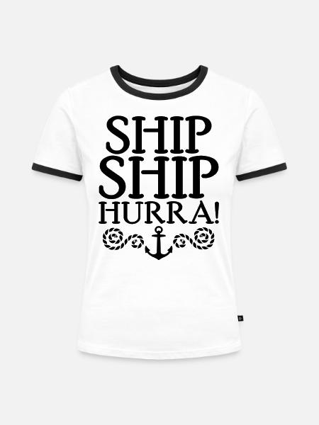 Boot - Frauen Kontrast-T-Shirt - Weiß/Schwarz