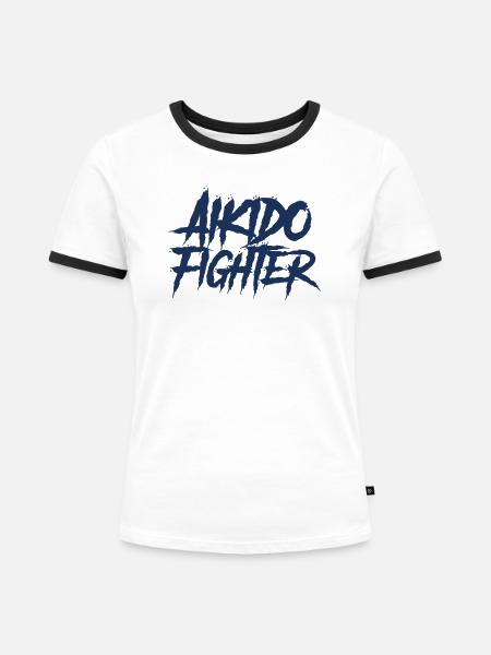 Aikido Aikido Aikido Aikido - Frauen Kontrast-T-Shirt - Weiß/Schwarz