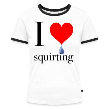 Squirting lustiger Spruch Sex Frau - Frauen Kontrast-T-Shirt - Weiß/Schwarz - Vorne - Selfina (174cm)