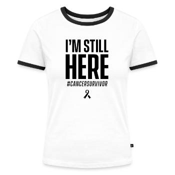 Überleben Brustkrebs Krebs Überlebender Tumor Team - Frauen Kontrast-T-Shirt - Weiß/Schwarz - Vorne - Selfina (174cm)
