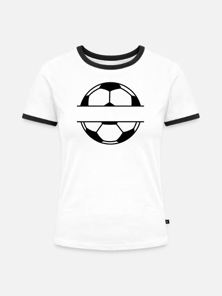 Fußball Selbst Gestalten Geschenk - Frauen Kontrast-T-Shirt - Weiß/Schwarz