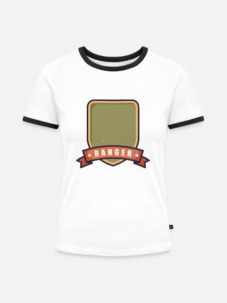Ranger-Abzeichen - Frauen Kontrast-T-Shirt - Weiß/Schwarz