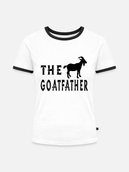 Die Ziege - Frauen Kontrast-T-Shirt - Weiß/Schwarz