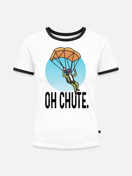Skydiving Fallschirmspringer Fallschirm Geschenk - Frauen Kontrast-T-Shirt - Weiß/Schwarz