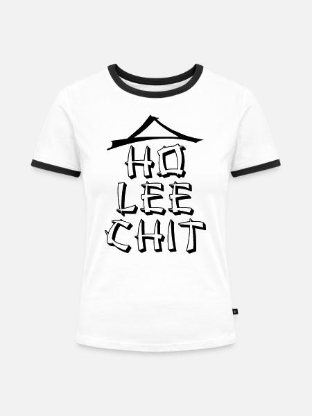 Ho Lee Chit - Frauen Kontrast-T-Shirt - Weiß/Schwarz
