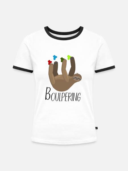 Sloth - Frauen Kontrast-T-Shirt - Weiß/Schwarz