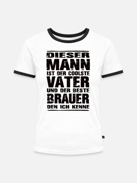 Brauer - Frauen Kontrast-T-Shirt - Weiß/Schwarz