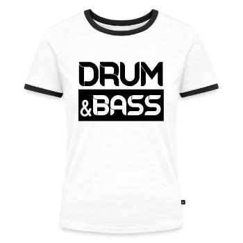 Drum & Bass Drum And Bass DnB Rave - Frauen Kontrast-T-Shirt - Weiß/Schwarz - Vorne - Selfina (174cm)