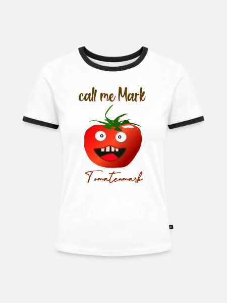 Tomatenmark Mark - Frauen Kontrast-T-Shirt - Weiß/Schwarz
