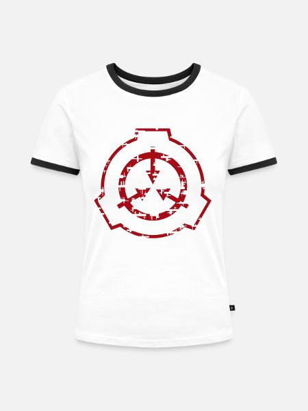 SCP Rotes Symbol - Frauen Kontrast-T-Shirt - Weiß/Schwarz