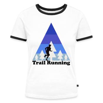 Trail running Berglauf Ultra Runner Shirt - Frauen Kontrast-T-Shirt - Weiß/Schwarz - Vorne - Selfina (174cm)