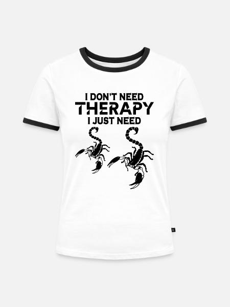 Skorpion - Frauen Kontrast-T-Shirt - Weiß/Schwarz