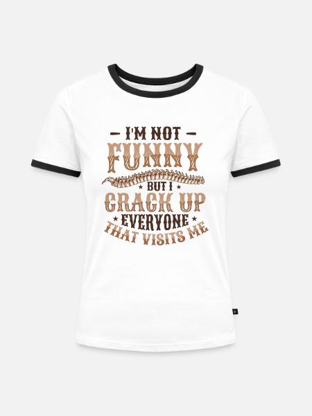 Ich Bin Nicht Witzig - Frauen Kontrast-T-Shirt - Weiß/Schwarz