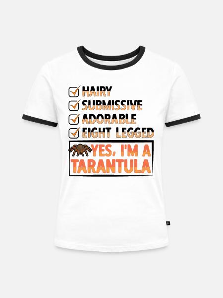 Vogelspinne - Frauen Kontrast-T-Shirt - Weiß/Schwarz