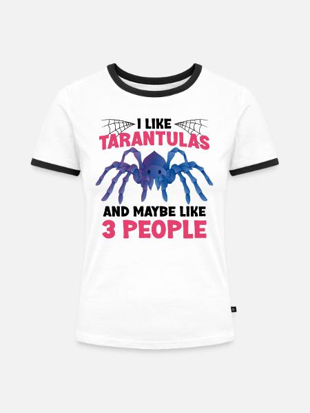 Vogelspinne - Frauen Kontrast-T-Shirt - Weiß/Schwarz