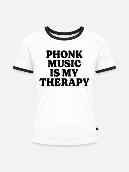Beatmaker Musiktherapie Phonk - Frauen Kontrast-T-Shirt - Weiß/Schwarz
