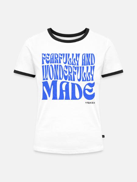 Christentum Christlicher Bibelvers - Frauen Kontrast-T-Shirt - Weiß/Schwarz