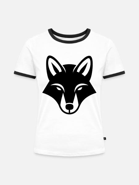 Fuchs - Frauen Kontrast-T-Shirt - Weiß/Schwarz