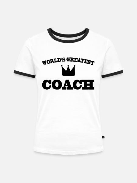World's greatest Coach - Frauen Kontrast-T-Shirt - Weiß/Schwarz