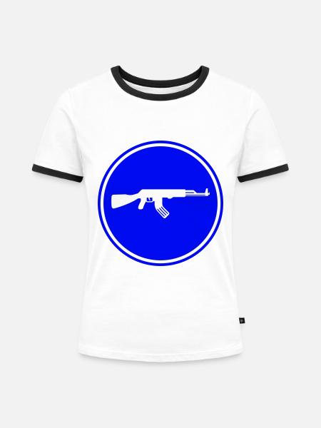 Gewehr icon symbol - Frauen Kontrast-T-Shirt - Weiß/Schwarz