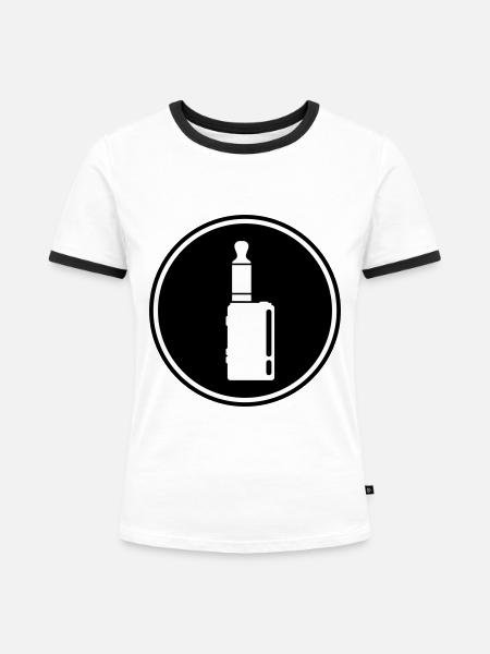 E-Zigarette Silhouette - Frauen Kontrast-T-Shirt - Weiß/Schwarz