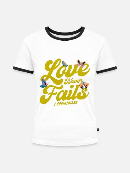 Christlich Religiös Bibelvers Geschenk - Frauen Kontrast-T-Shirt - Weiß/Schwarz