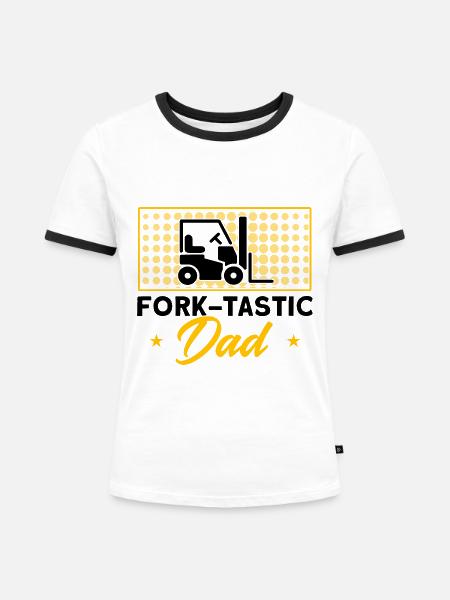 Gabelstaplerfahrer Gabeltastischer Vater Geschenk - Frauen Kontrast-T-Shirt - Weiß/Schwarz