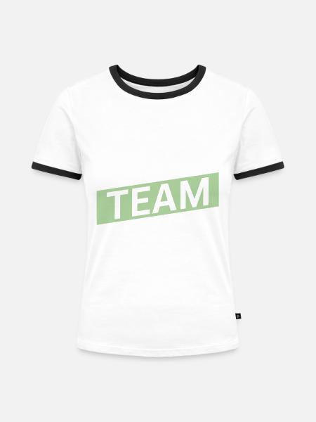 Drinking Team - Frauen Kontrast-T-Shirt - Weiß/Schwarz