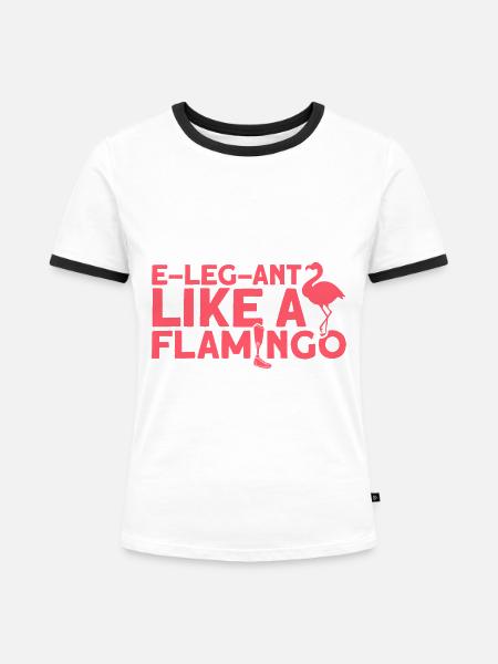 Wie ein Flamingo Amputierte Geschenk - Frauen Kontrast-T-Shirt - Weiß/Schwarz