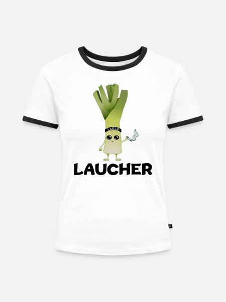 Laucher - Frauen Kontrast-T-Shirt - Weiß/Schwarz