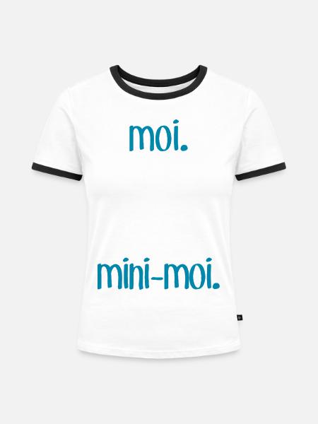 Ich & M-Ich - Frauen Kontrast-T-Shirt - Weiß/Schwarz
