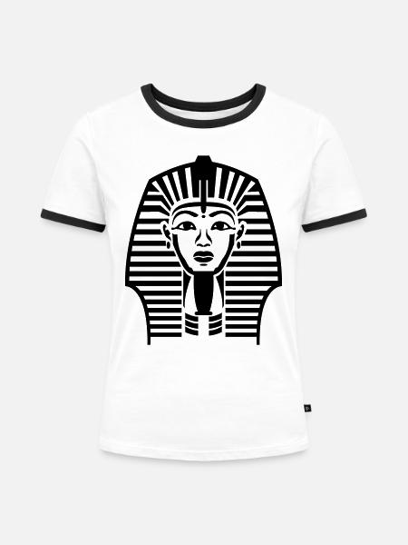 Pharao - Frauen Kontrast-T-Shirt - Weiß/Schwarz