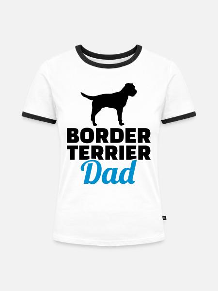 Border Terrier - Frauen Kontrast-T-Shirt - Weiß/Schwarz