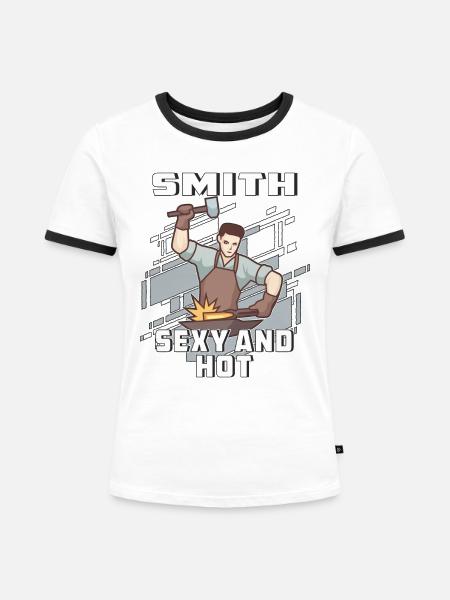 SMITH SEXY AND HOT - Frauen Kontrast-T-Shirt - Weiß/Schwarz