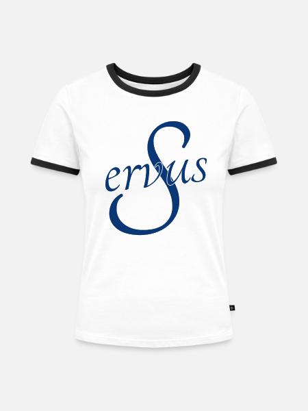 Servus - Frauen Kontrast-T-Shirt - Weiß/Schwarz