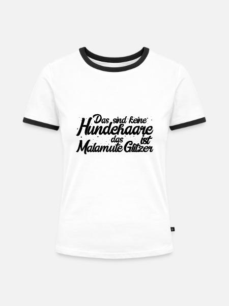 Alaskan Malamute - Frauen Kontrast-T-Shirt - Weiß/Schwarz