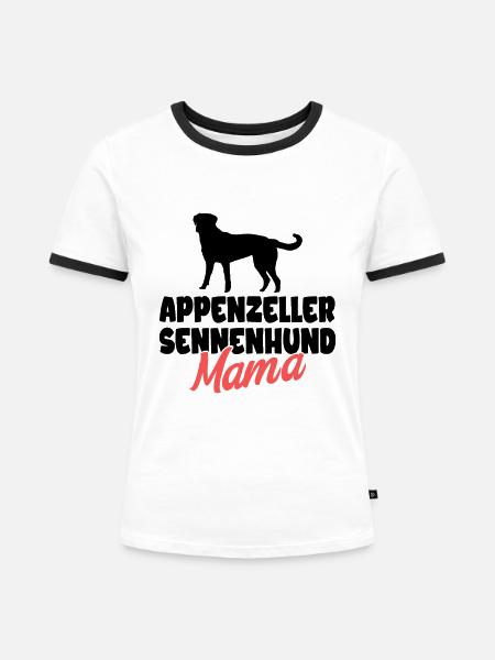 Appenzeller Sennenhund - Frauen Kontrast-T-Shirt - Weiß/Schwarz