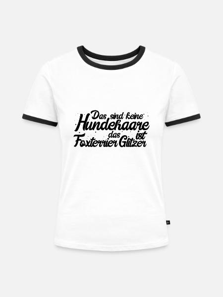 Foxterrier - Frauen Kontrast-T-Shirt - Weiß/Schwarz