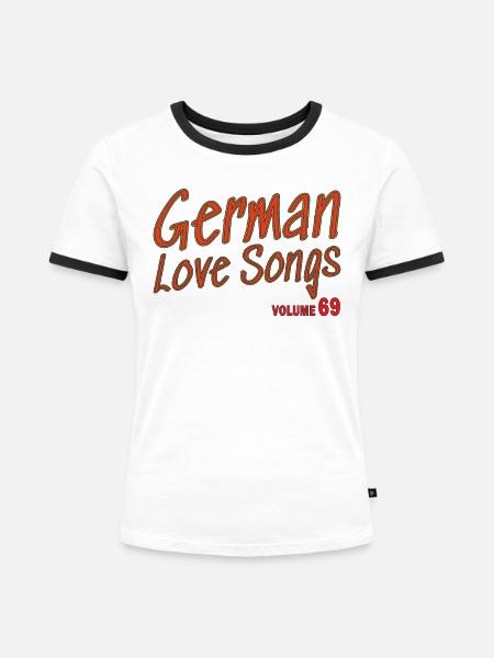 German Love Song - Frauen Kontrast-T-Shirt - Weiß/Schwarz