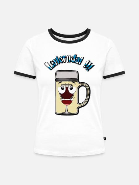 Laternenmaß / Laterne / Laterndal V2 - Frauen Kontrast-T-Shirt - Weiß/Schwarz