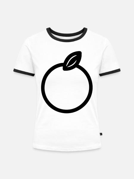 Zitrone - Frauen Kontrast-T-Shirt - Weiß/Schwarz