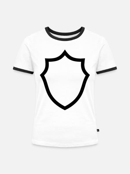Schild - Frauen Kontrast-T-Shirt - Weiß/Schwarz