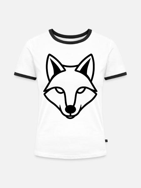 Fuchs - Frauen Kontrast-T-Shirt - Weiß/Schwarz