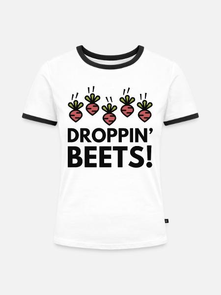 Droppin' Rüben - Frauen Kontrast-T-Shirt - Weiß/Schwarz