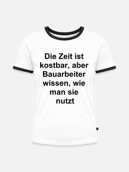 Personalisiertes Wandbild als Dankeschön - Frauen Kontrast-T-Shirt - Weiß/Schwarz