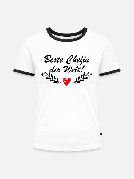 Beste Chefin der Welt - Frauen Kontrast-T-Shirt - Weiß/Schwarz