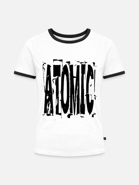 Atomic - Frauen Kontrast-T-Shirt - Weiß/Schwarz