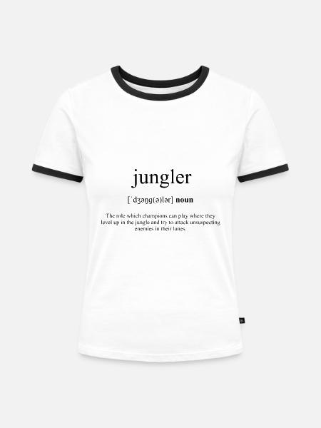 Jungler Definition Dictionary - Frauen Kontrast-T-Shirt - Weiß/Schwarz
