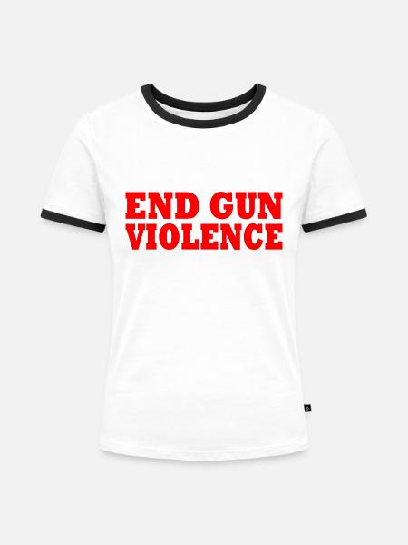 End gun violence - Frauen Kontrast-T-Shirt - Weiß/Schwarz