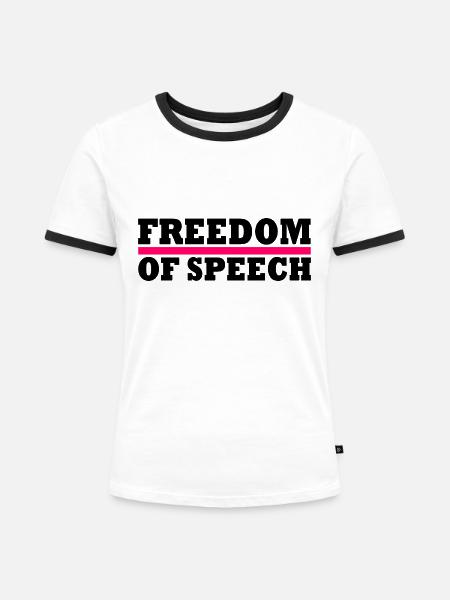 Freedom of speech - Frauen Kontrast-T-Shirt - Weiß/Schwarz